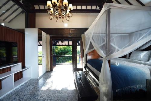 Χώρος καθιστικού στο 3BR Pool Villa, Canggu, River View