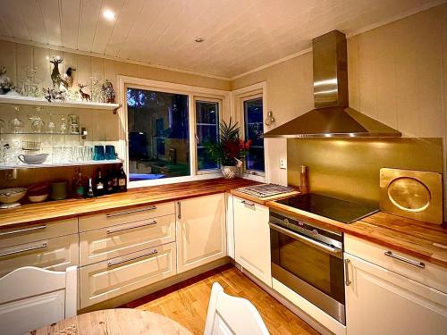 Η κουζίνα ή μικρή κουζίνα στο RådyrTeigen in the Oslo fjord, Brønnøya