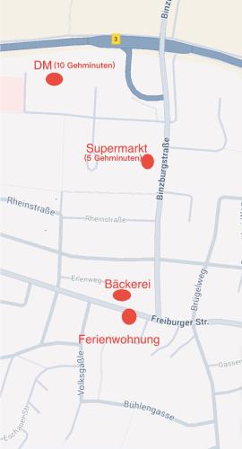 a map showing the locations of the shootings at Apartment in Hofweier DG in Hohberg
