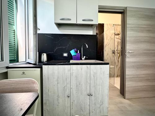 a kitchen with a sink and a counter top at Santa Marinella Homes in Santa Marinella