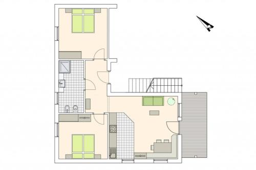 a floor plan of a house at Winklerhof Apartments in Brunico
