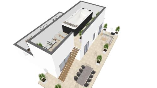 Plano de CS Skyline rooftop spa de nage