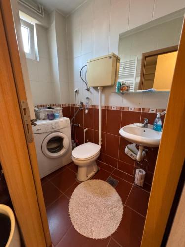 ein kleines Badezimmer mit Toilette und Waschbecken in der Unterkunft MATEA PREMIUM Apartment in Kragujevac