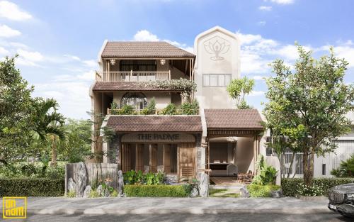 a rendering of a house with a balcony at The Padme Home in Hoi An