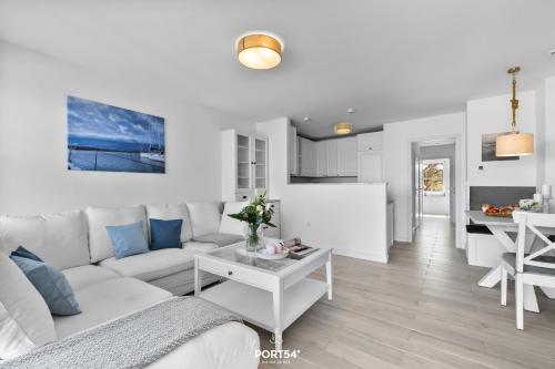 Kuchyň nebo kuchyňský kout v ubytování Ferienwohnung Strandblick Stein