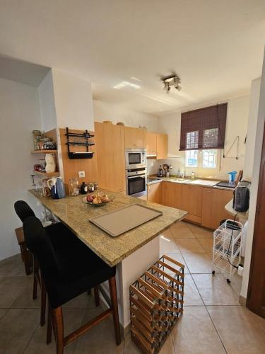 - une cuisine avec un grand îlot et un comptoir dans l'établissement Happy Marina, à Aigues-Mortes