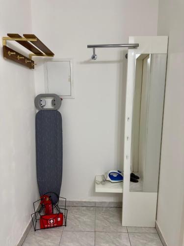 a room with a skateboard on the wall at Holiday Apartment in Mörfelden-Walldorf in Mörfelden-Walldorf