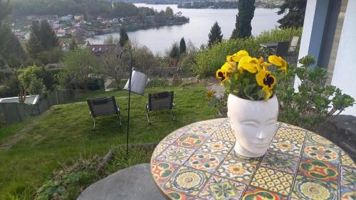 Výhled na řeku, která protéká v blízkosti apartmánu