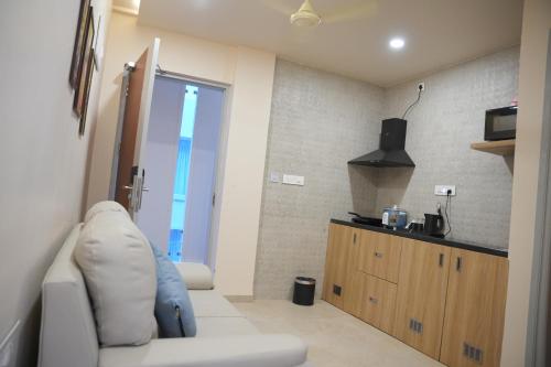 Kuchyň nebo kuchyňský kout v ubytování KVP GOLDEN INN