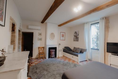 Μια τηλεόραση ή/και κέντρο ψυχαγωγίας στο L'Oustal Di Fabre - Villa avec piscine à Vers-Pont-du-Gard