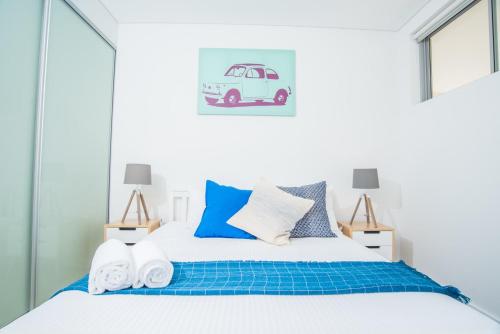 Ένα ή περισσότερα κρεβάτια σε δωμάτιο στο Beautiful home in Epping free Carpark