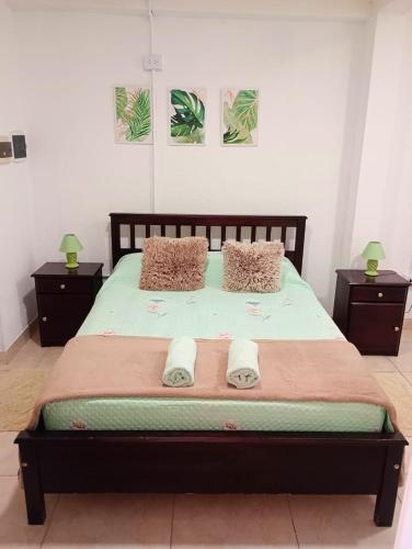a bedroom with a large bed with two night stands at Bethel Alojamiento in Zapala