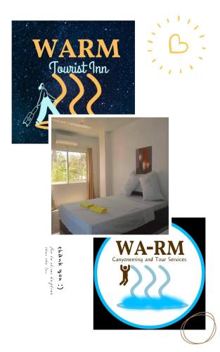 a collage of pictures of a bedroom with a bed at WARM Tourist Inn in Banhigan