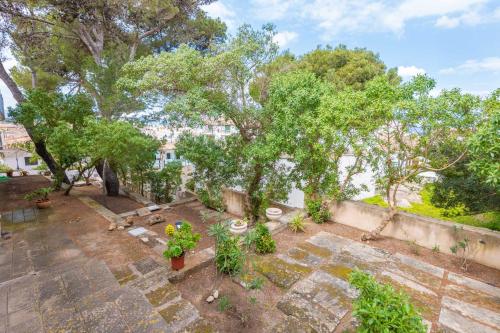 an overhead view of a garden with a tree at Ca'n Quiros in Can Picafort