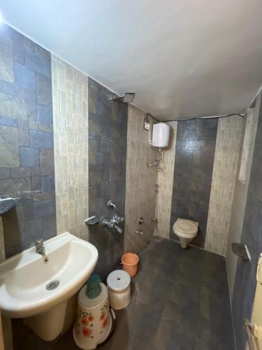 a bathroom with a sink and a toilet at Amrapali Resort in Top