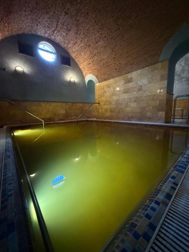 a large pool of green water in a tunnel at Hotel Balneario de Graena in Graena