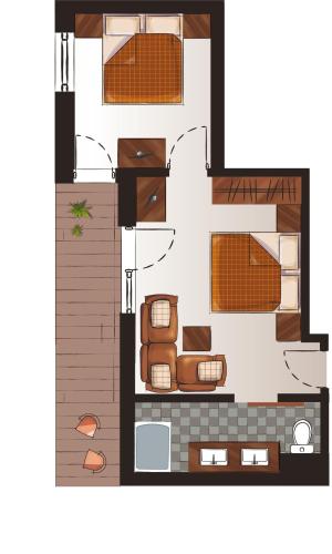 a floor plan of a house at Hotel Pinzger Tux in Tux