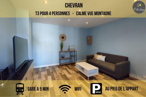 Le Chevran - appart 2 chambres - proche gare