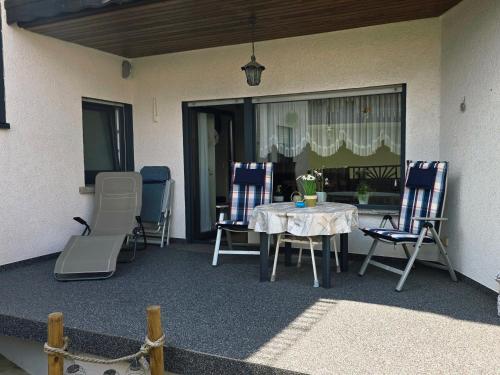 Posezení v ubytování Ferienwohnung Ernebibbel