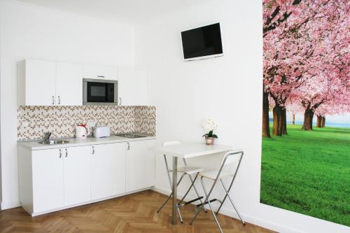 Kuchyň nebo kuchyňský kout v ubytování Apartment Lea