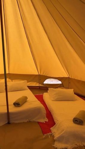 a couple of beds in a tent at Quintal Alentejano in Fataca
