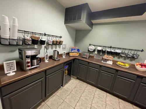 a kitchen with a counter with a coffee maker on it at Valued Stay Aloha in Madison