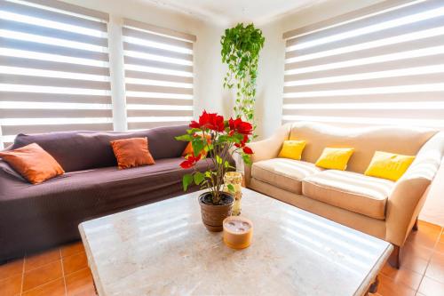 Χώρος καθιστικού στο Beach House Rosarito