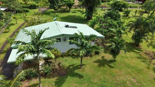 an aerial view of a house with a green roof at TAHAA - Fare Motoi in Tiva