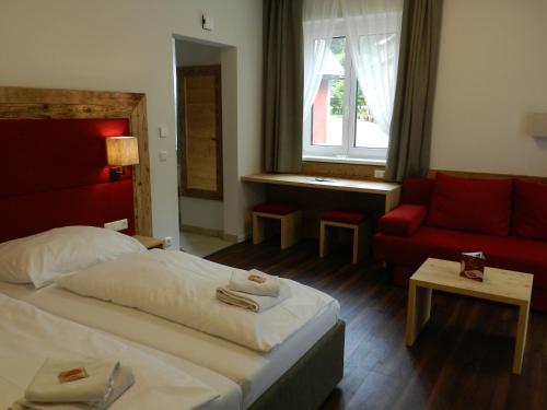 Postel nebo postele na pokoji v ubytování Freinerhof & Wellness