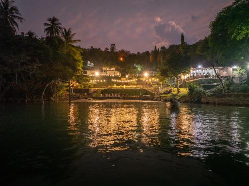 a view of a river at night at The Hawk's Nest Resort in Sabong