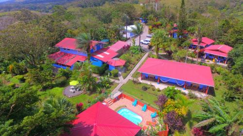 an aerial view of a house with red roofs at Sueño Río Celeste Boutique B&B in Bijagua