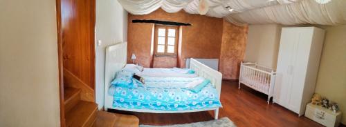 a bedroom with a bed in a room with a window at Villa Angela e Giovanni in Vižinada