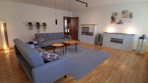 Χώρος καθιστικού στο Ferienwohnung am Perlenbach