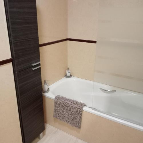 a bathroom with a bath tub and a sink at Apartamento Castellet1 in San Vicente de Castellet