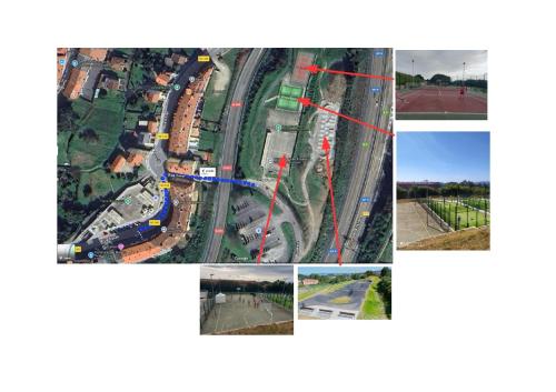 a collage of photos of an intersection with traffic at Apartamento CORAZÓN DE MIÑO in Miño