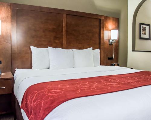 a large bed in a hotel room at Comfort Suites University - Research Park in Charlotte