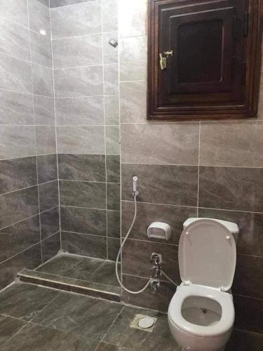 a bathroom with a toilet and a shower at Deja vu Villas Dahab in Dahab