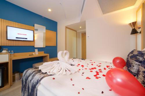Katil atau katil-katil dalam bilik di Downtown Sirkeci Hotel