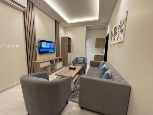 Μια τηλεόραση ή/και κέντρο ψυχαγωγίας στο روز الشرق للشقق المخدومة