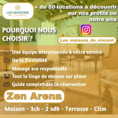 une capture d'écran d'un téléphone portable d'un message textuel dans l'établissement Zen Arena, Clim - Terrasse, à Arles