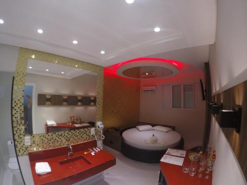 Koupelna v ubytování Motel Glamour