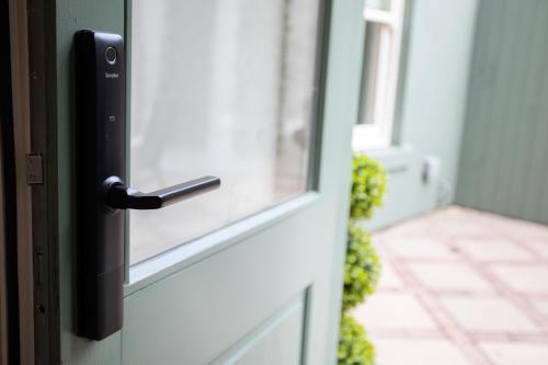 a close up of a door with a handle at Sidey Court in Berwick-Upon-Tweed