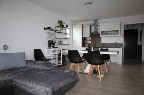 Kuchyň nebo kuchyňský kout v ubytování Apartma Javoršček