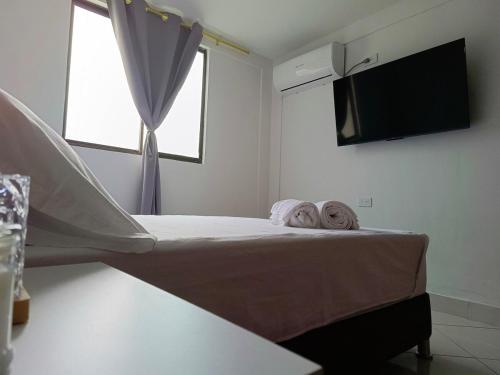 Μια τηλεόραση ή/και κέντρο ψυχαγωγίας στο Apartamento ideal climatizado