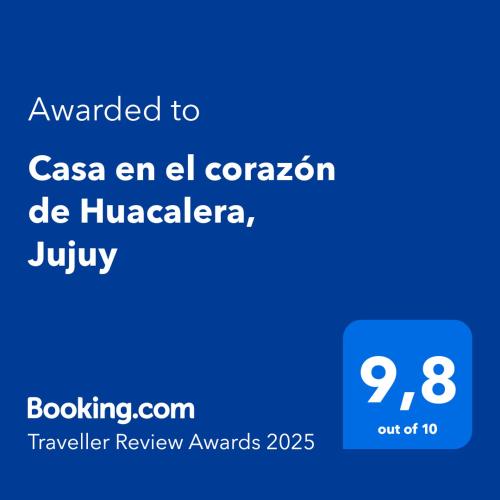 a screenshot of a cell phone with the text awarded to casa en el c at Casa en el corazón de Huacalera, Jujuy in Tilcara