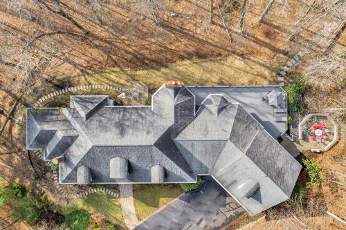 an overhead view of a skate park at Fancy Poconos Castle Indoor MEGA 10plus Hot Tub in East Stroudsburg