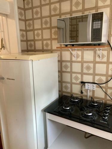 Dapur atau dapur kecil di Lofts de luxo no Palácio Quitandinha