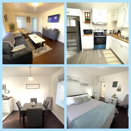four pictures of a kitchen and a living room at 465 Gene Reed Rd in Birmingham