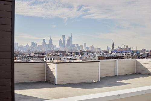 a view of the city from the roof of a building at The Frankford Fishtown in Philadelphia