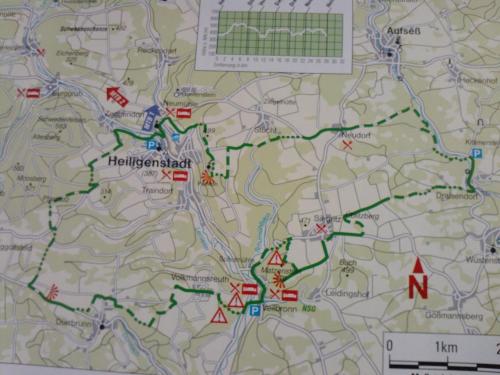 a close up of a map at Hotel-Restaurant Heiligenstadter Hof in Heiligenstadt